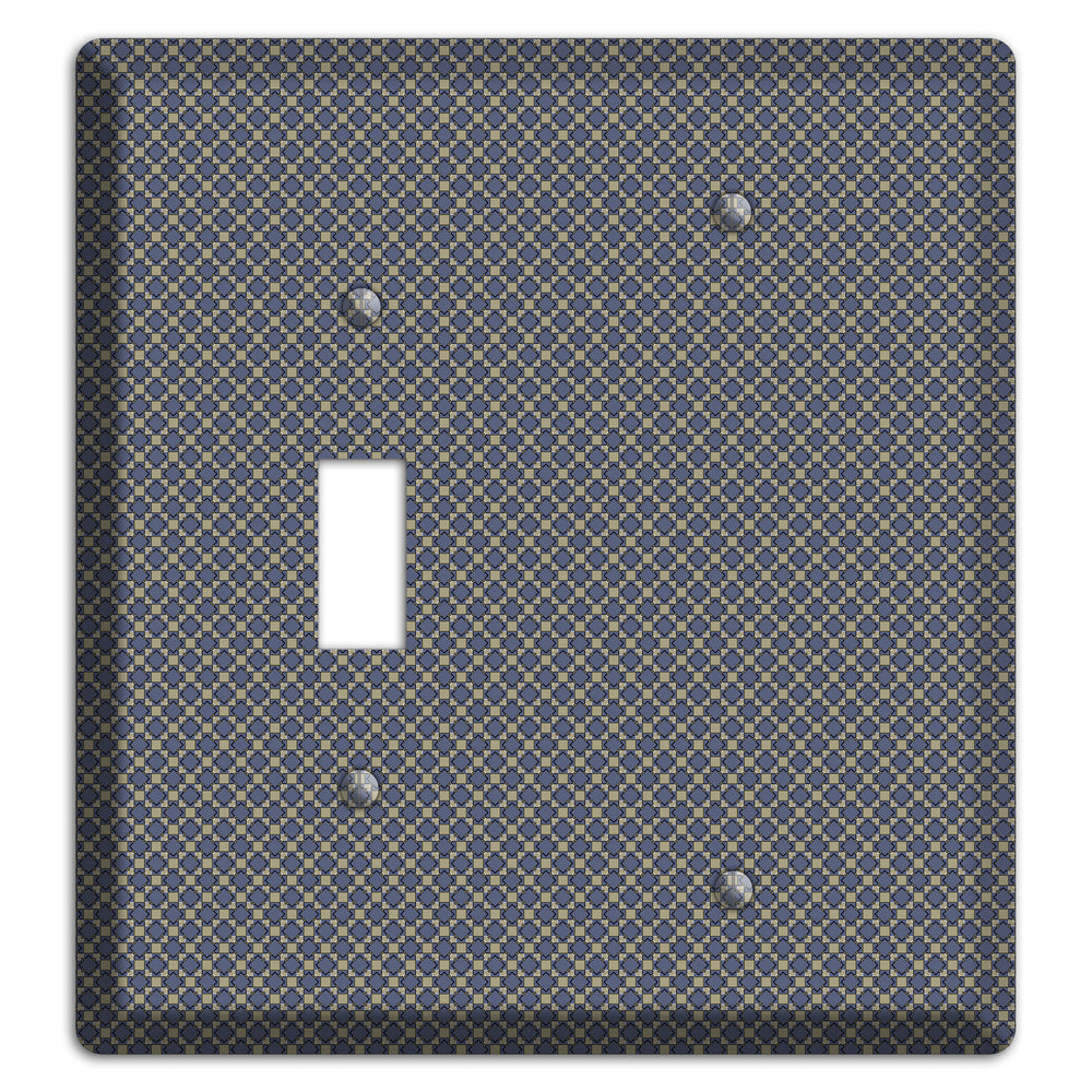 Blue-grey Arabesque Toggle / Blank Wallplate