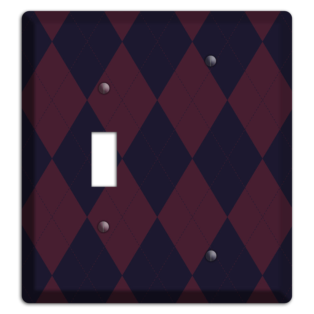Dark Purple Argyle Toggle / Blank Wallplate