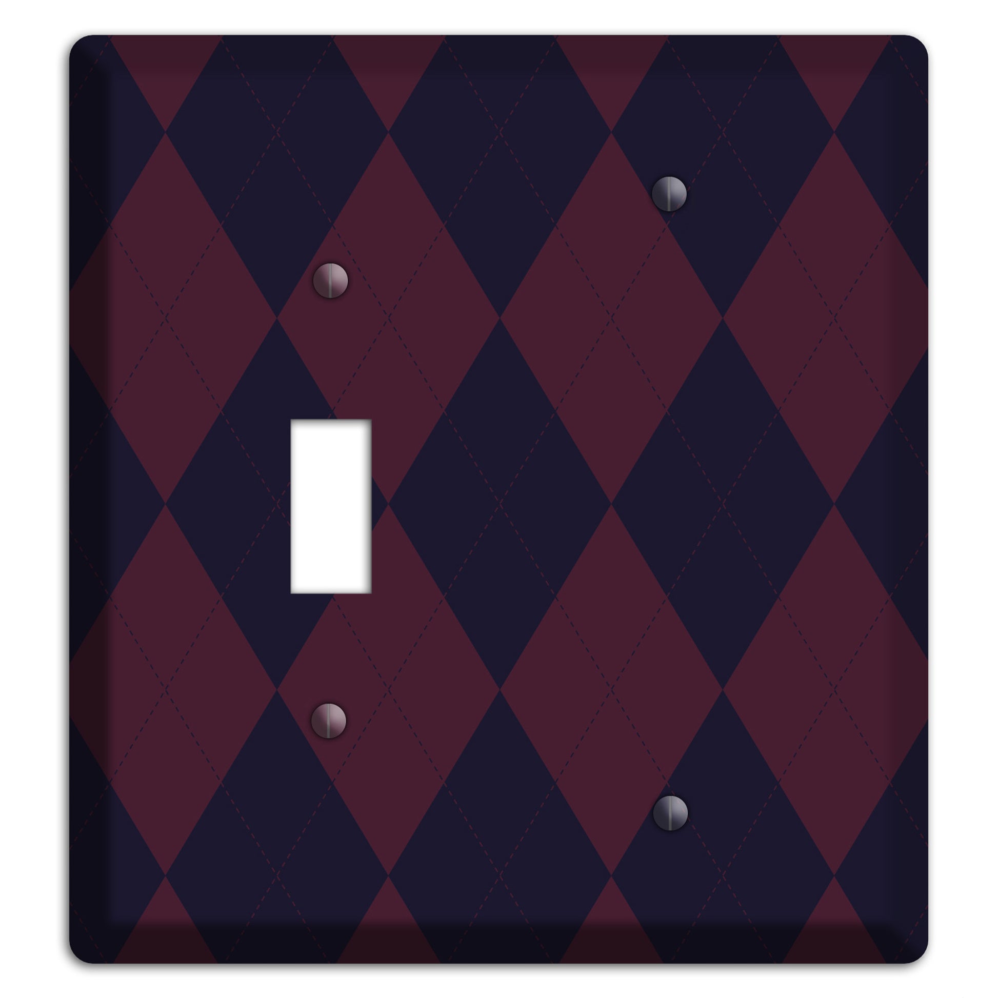 Dark Purple Argyle Toggle / Blank Wallplate