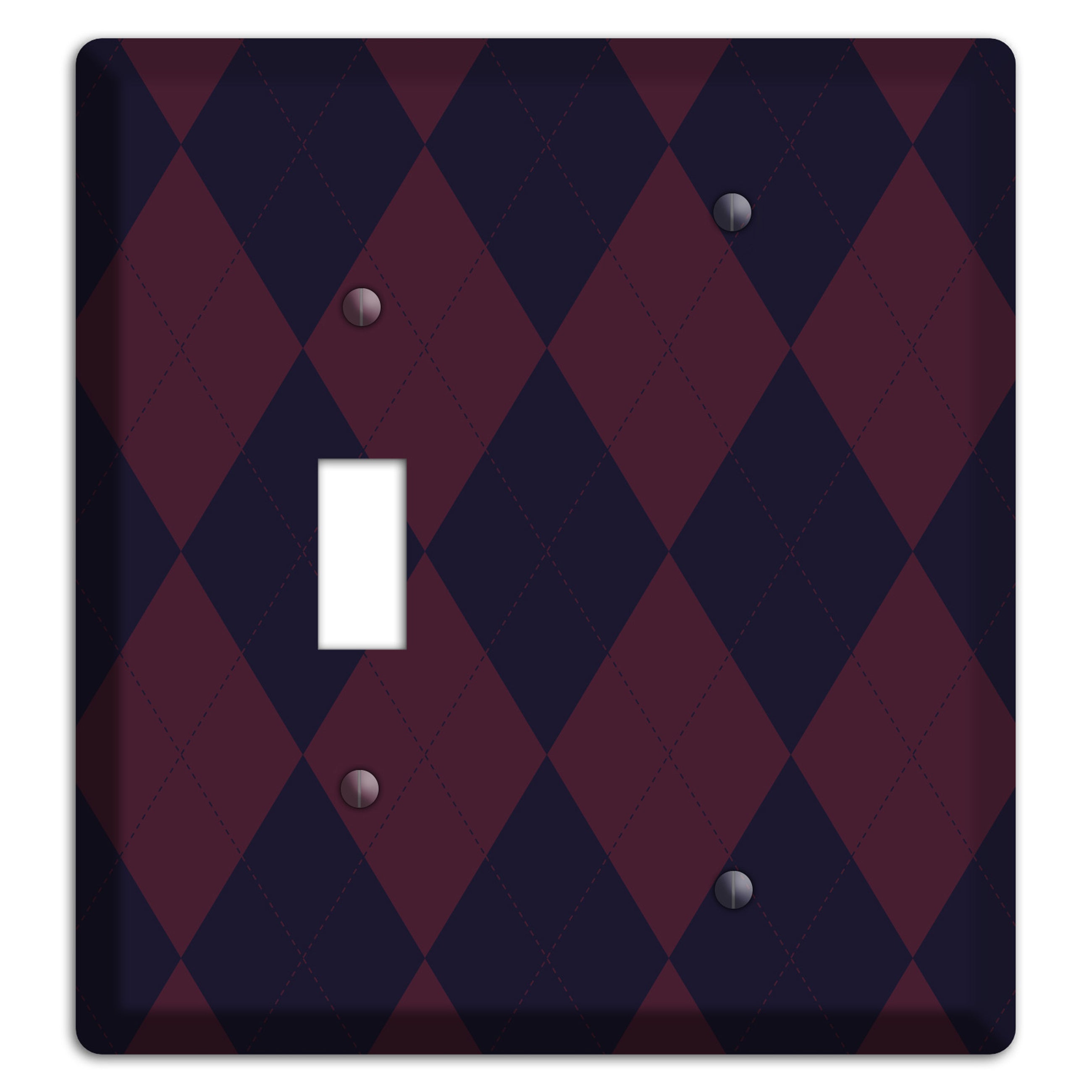 Dark Purple Argyle Toggle / Blank Wallplate