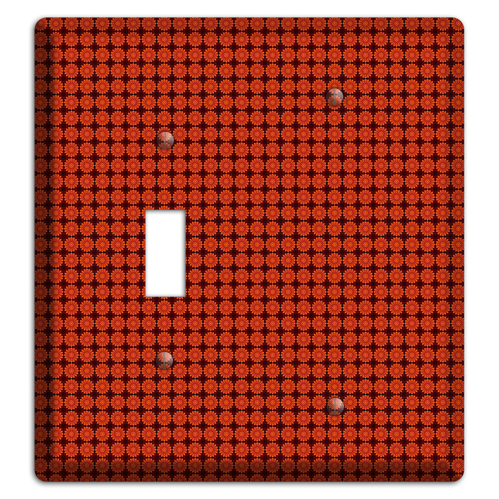 Maroon with Tiled Red Foulard Toggle / Blank Wallplate