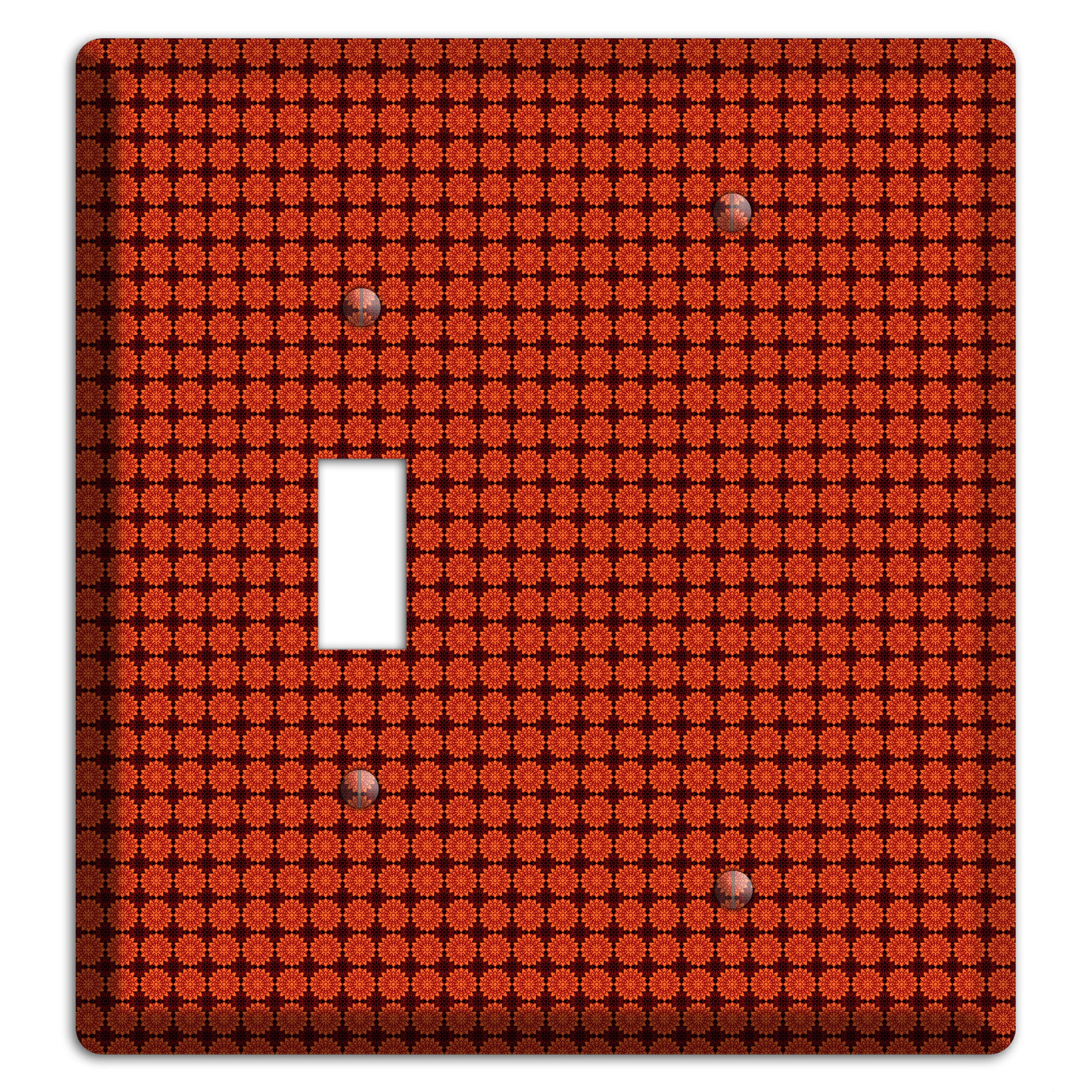 Maroon with Tiled Red Foulard Toggle / Blank Wallplate