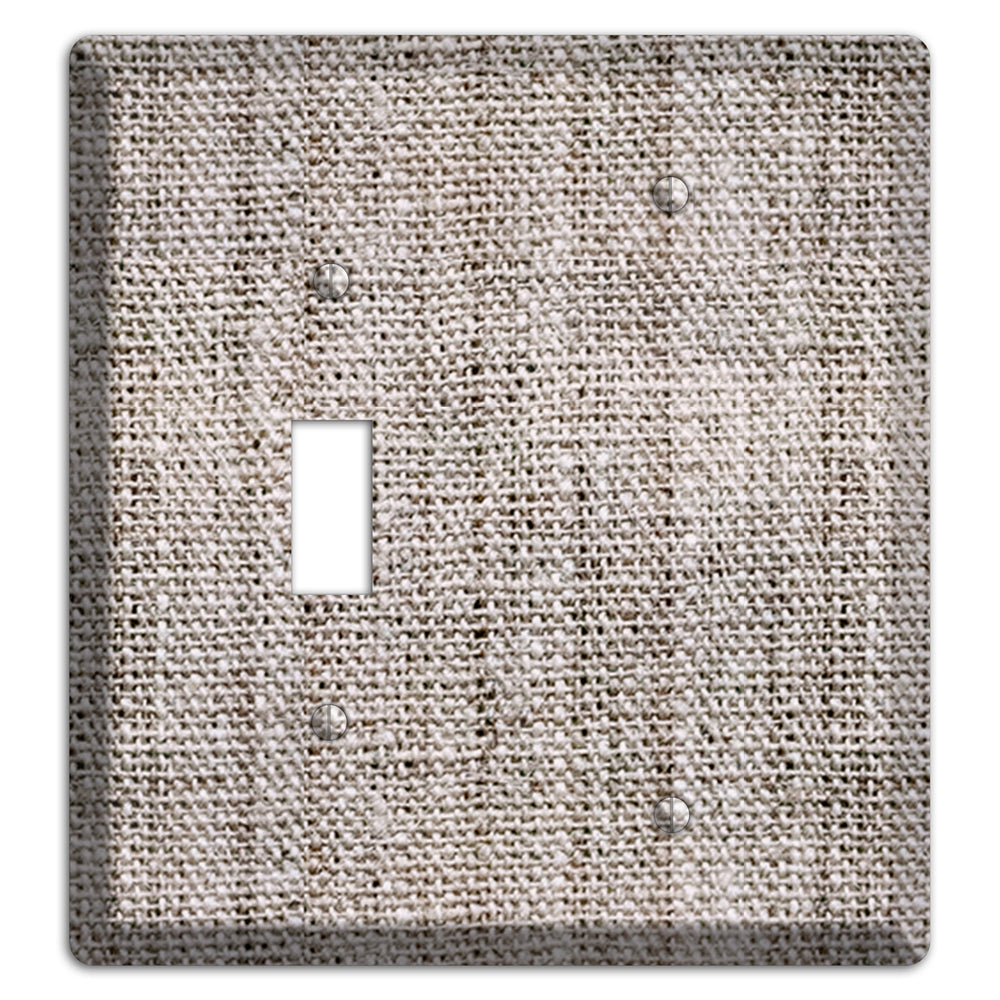 Natural Gray Burlap Toggle / Blank Wallplate