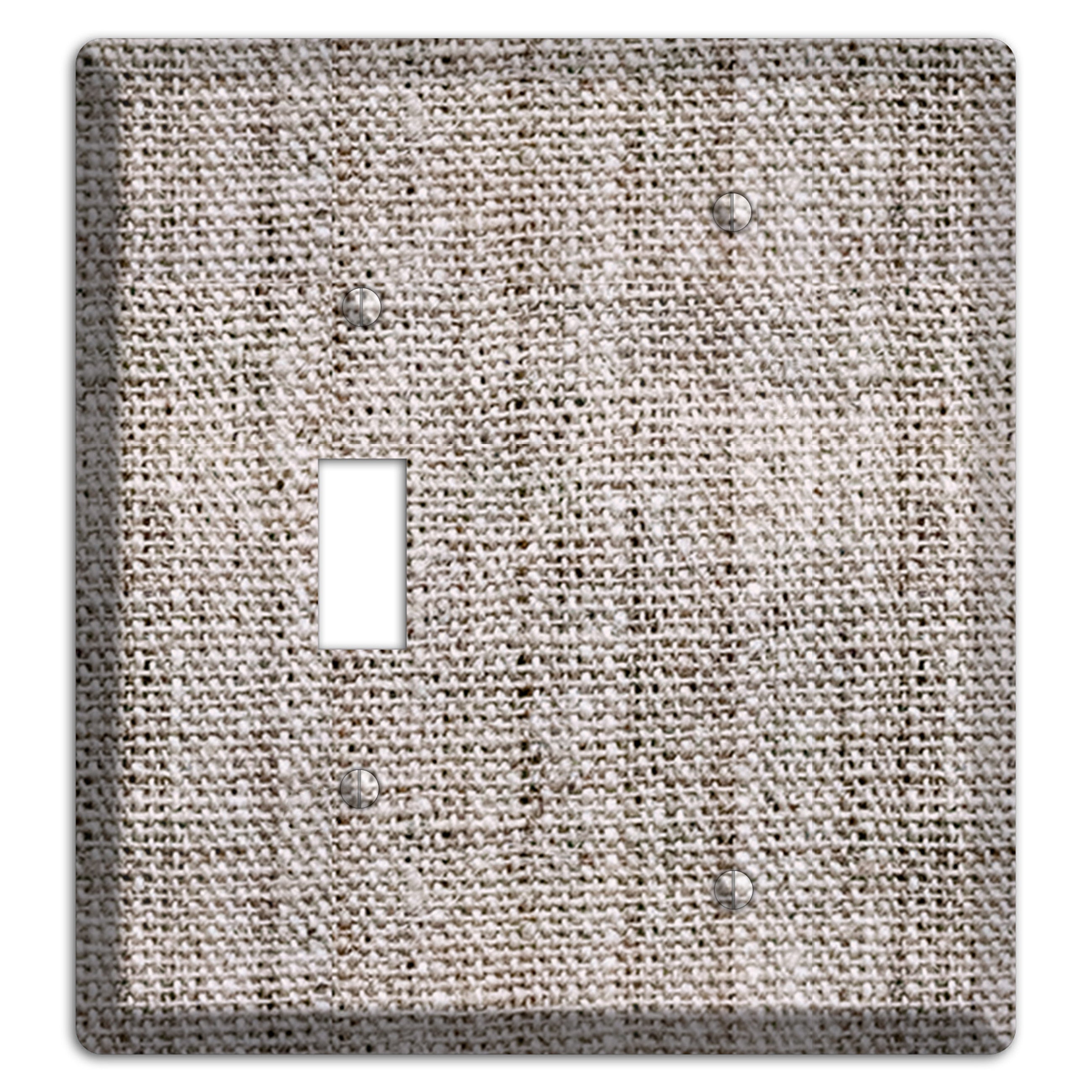 Natural Gray Burlap Toggle / Blank Wallplate