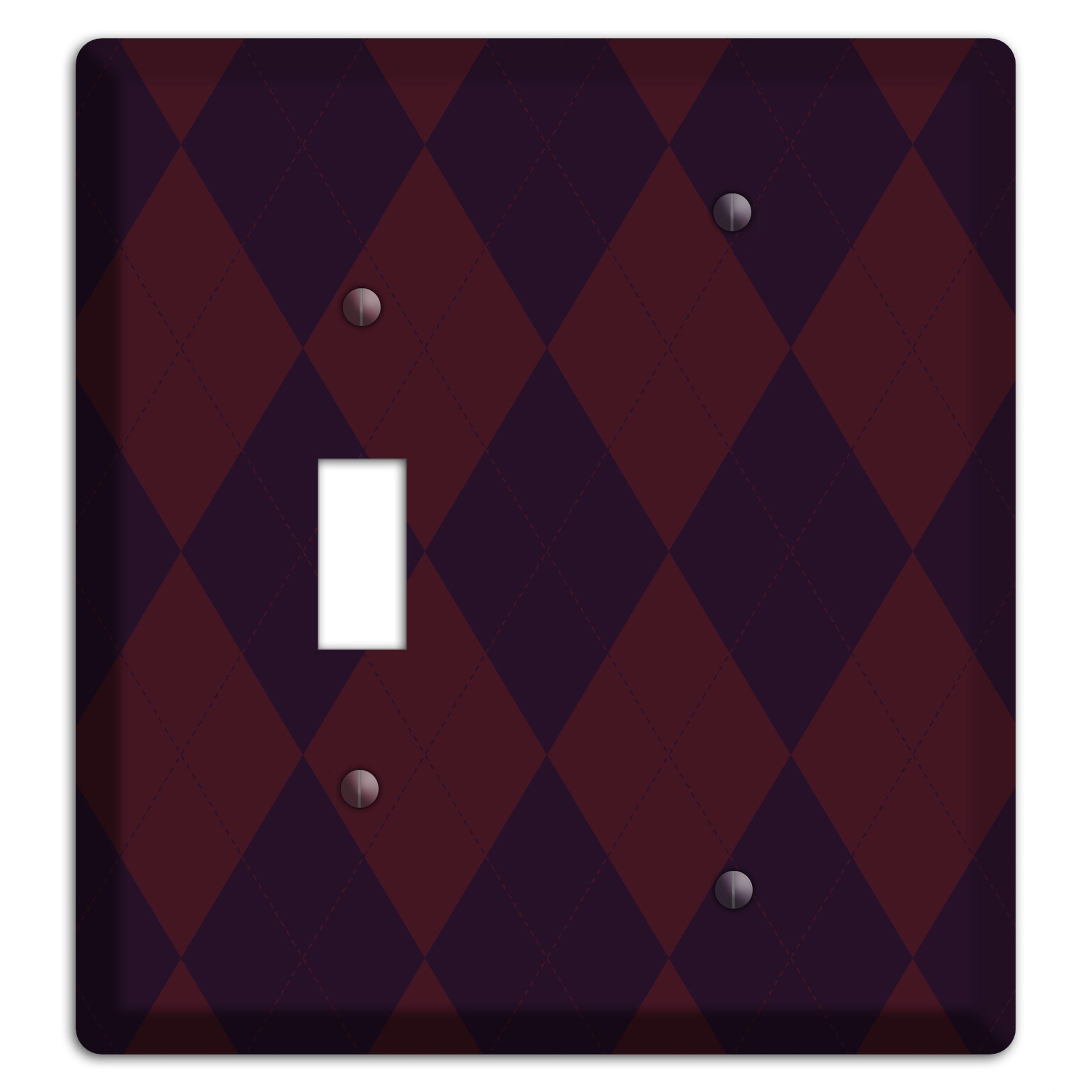 Burgundy Argyle Toggle / Blank Wallplate
