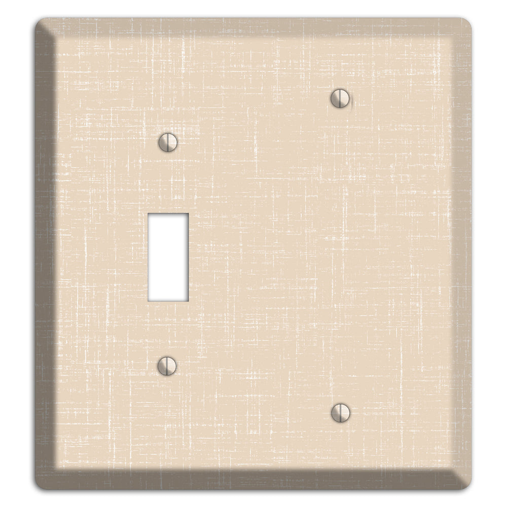 Double Spanish White Neutral Texture Toggle / Blank Wallplate