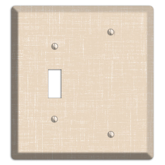 Double Spanish White Neutral Texture Toggle / Blank Wallplate