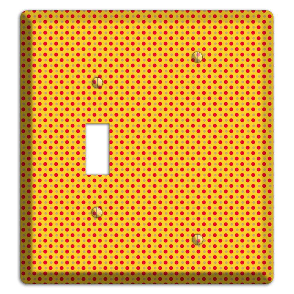 Orange with Maroon Tiny Polka Dots Toggle / Blank Wallplate