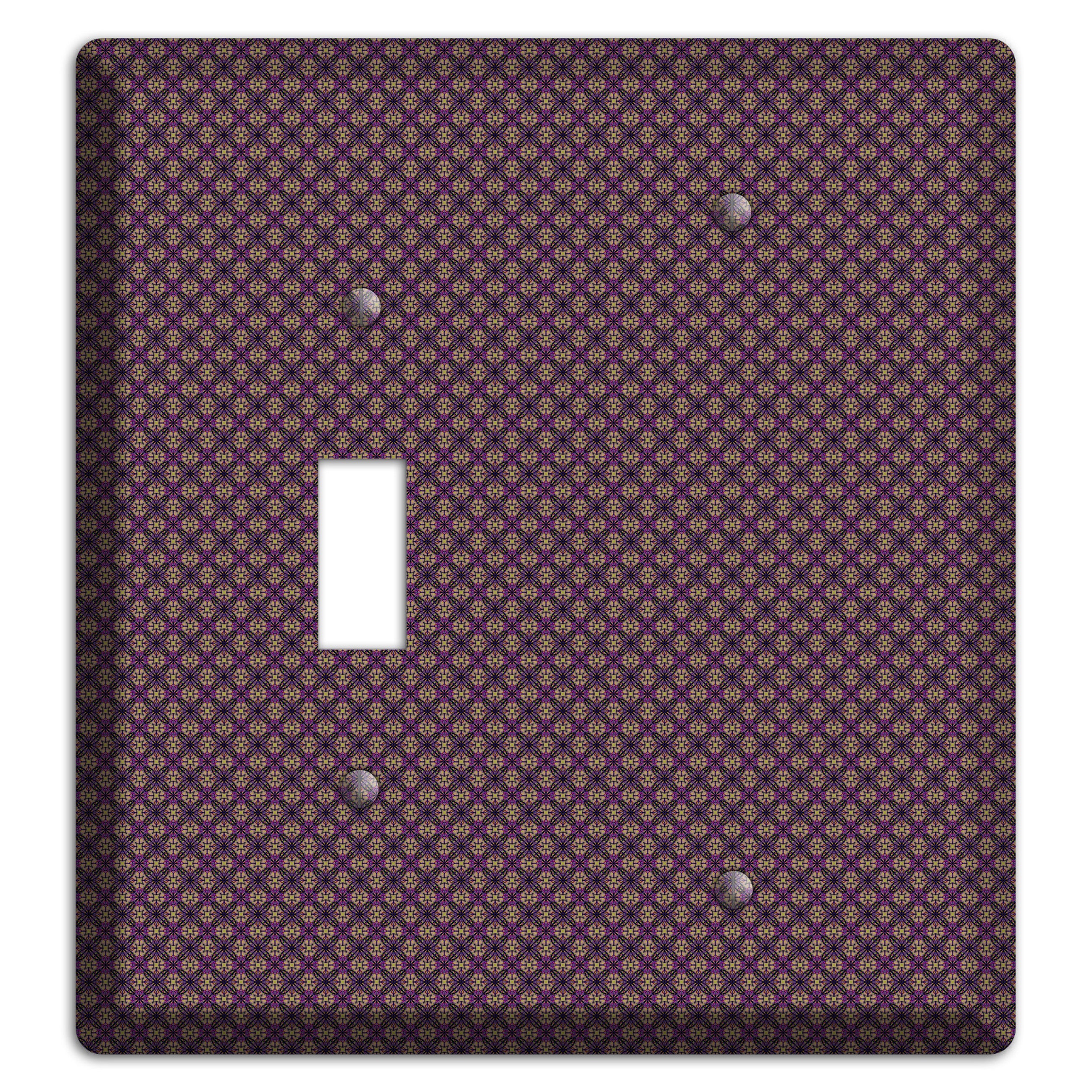 Brown and Purple Tiny Arabesque Toggle / Blank Wallplate