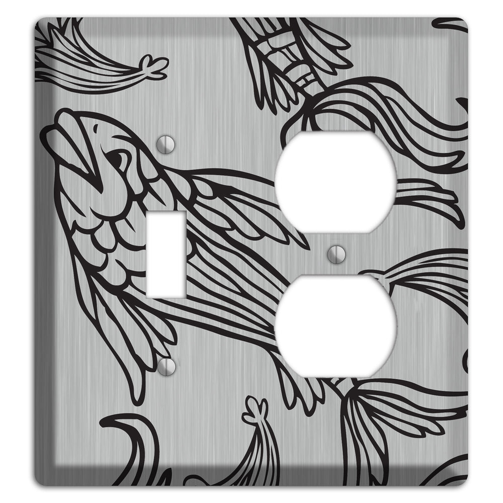 Black Koi Stainless Steel Toggle / Duplex Wallplate