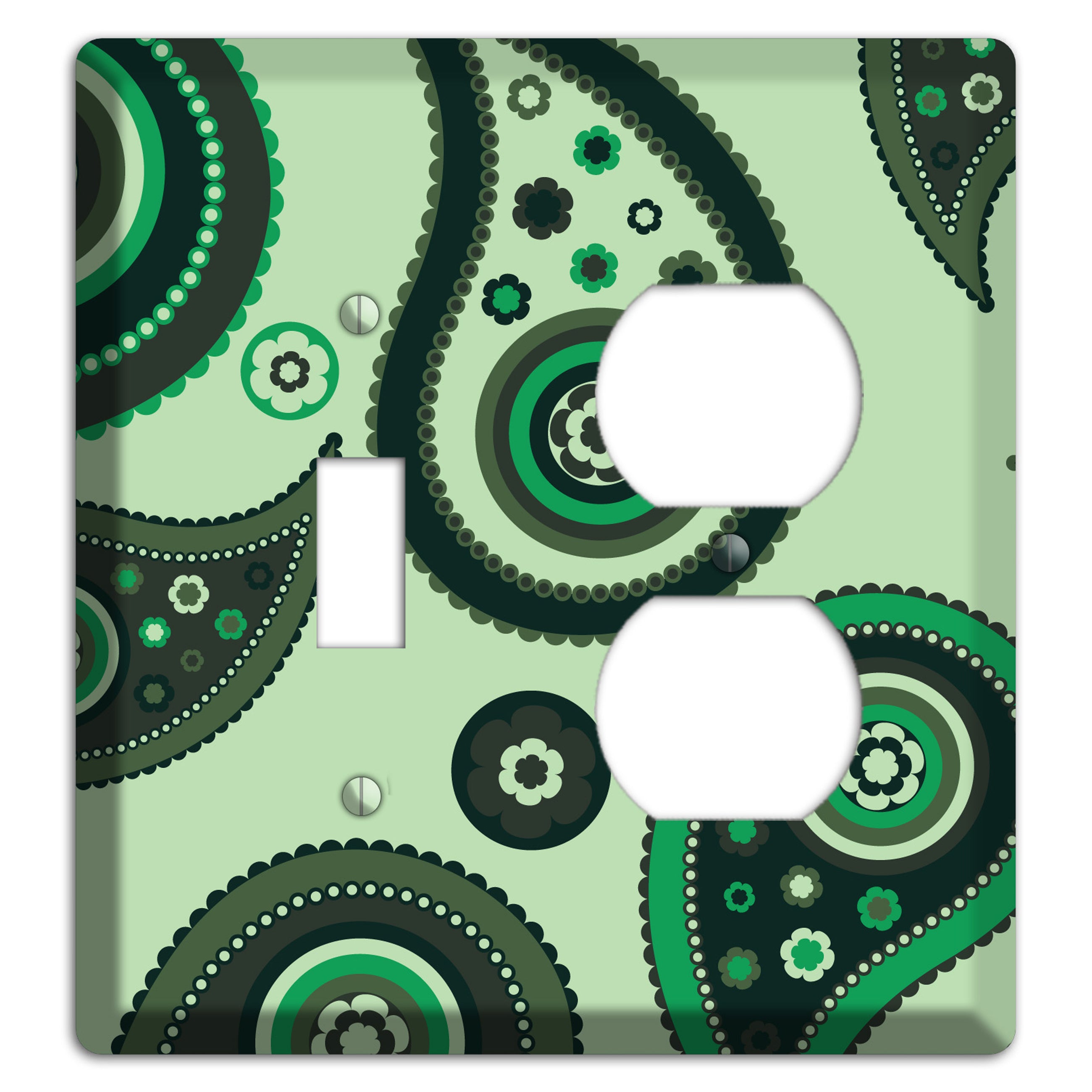 Green Paisley Toggle / Duplex Wallplate