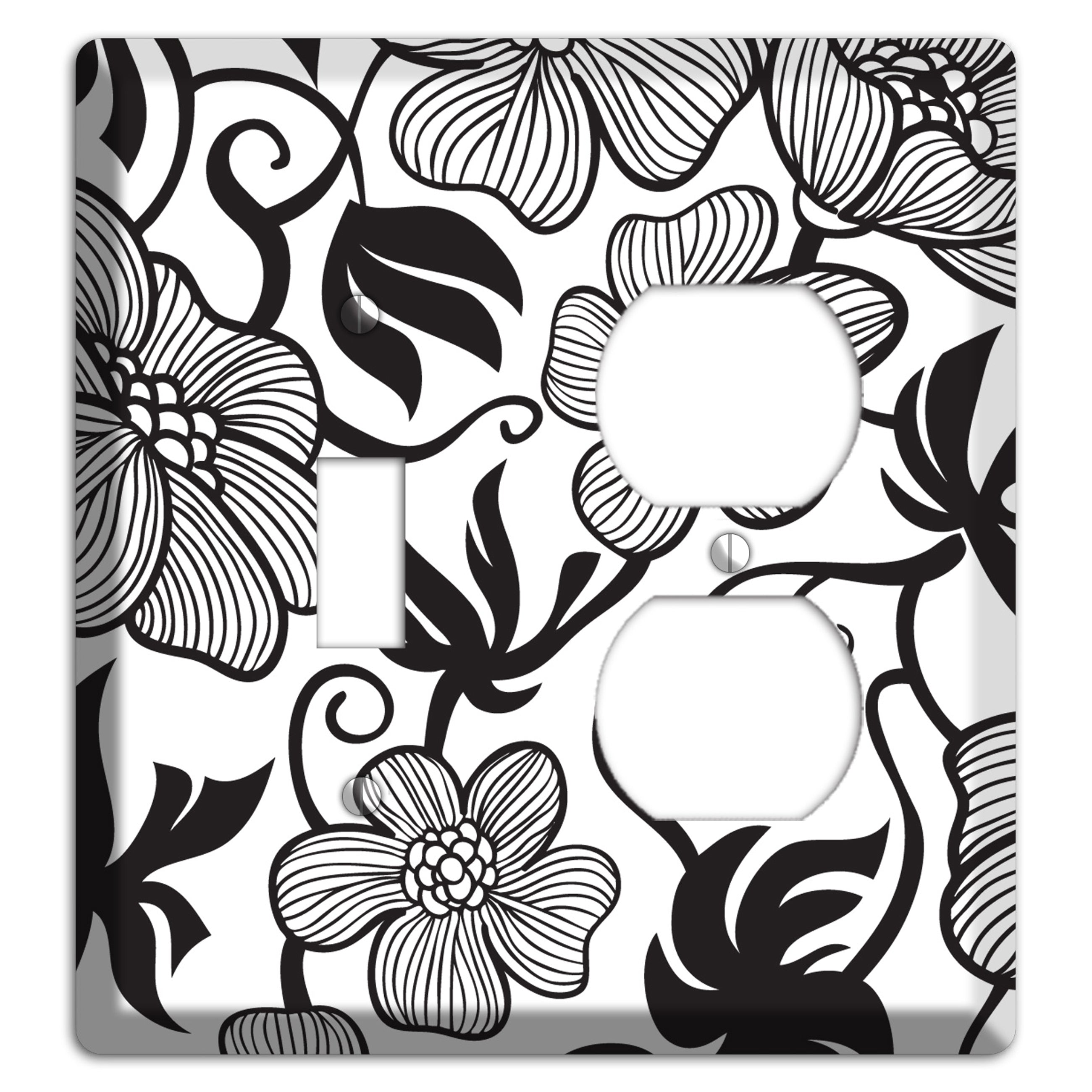 White with Black Tropical Toggle / Duplex Wallplate