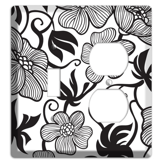 White with Black Tropical Toggle / Duplex Wallplate
