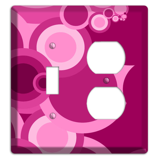 Pink and Fuschia Circles Toggle / Duplex Wallplate