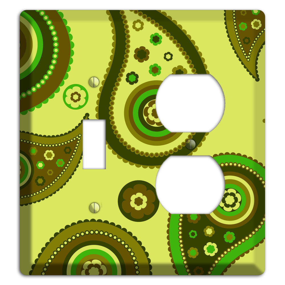 Bright Green Paisley Toggle / Duplex Wallplate