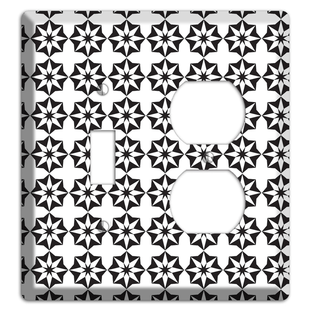 White with Black Foulard Toggle / Duplex Wallplate