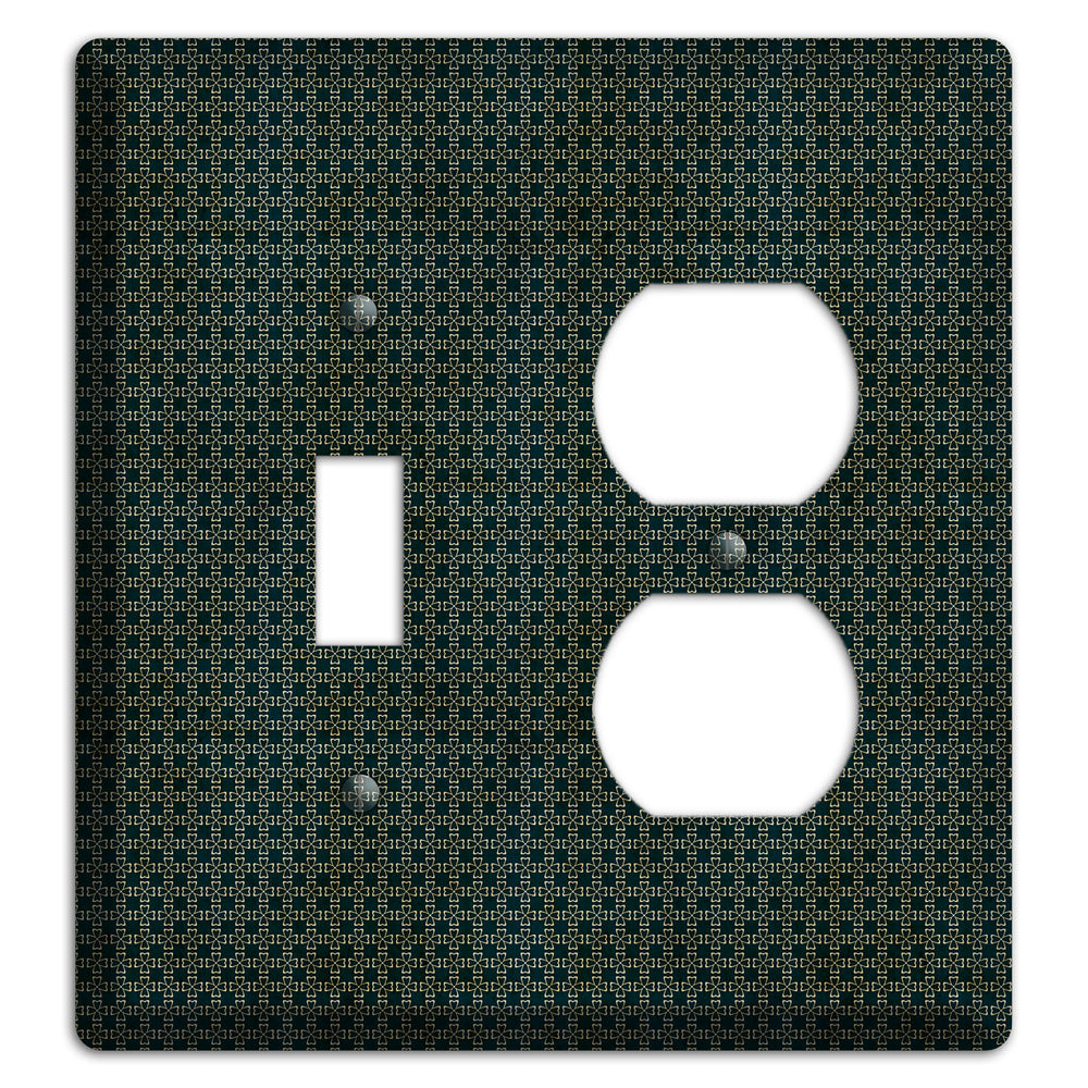 Dark Green Grunge Tiny Arabesque Toggle / Duplex Wallplate