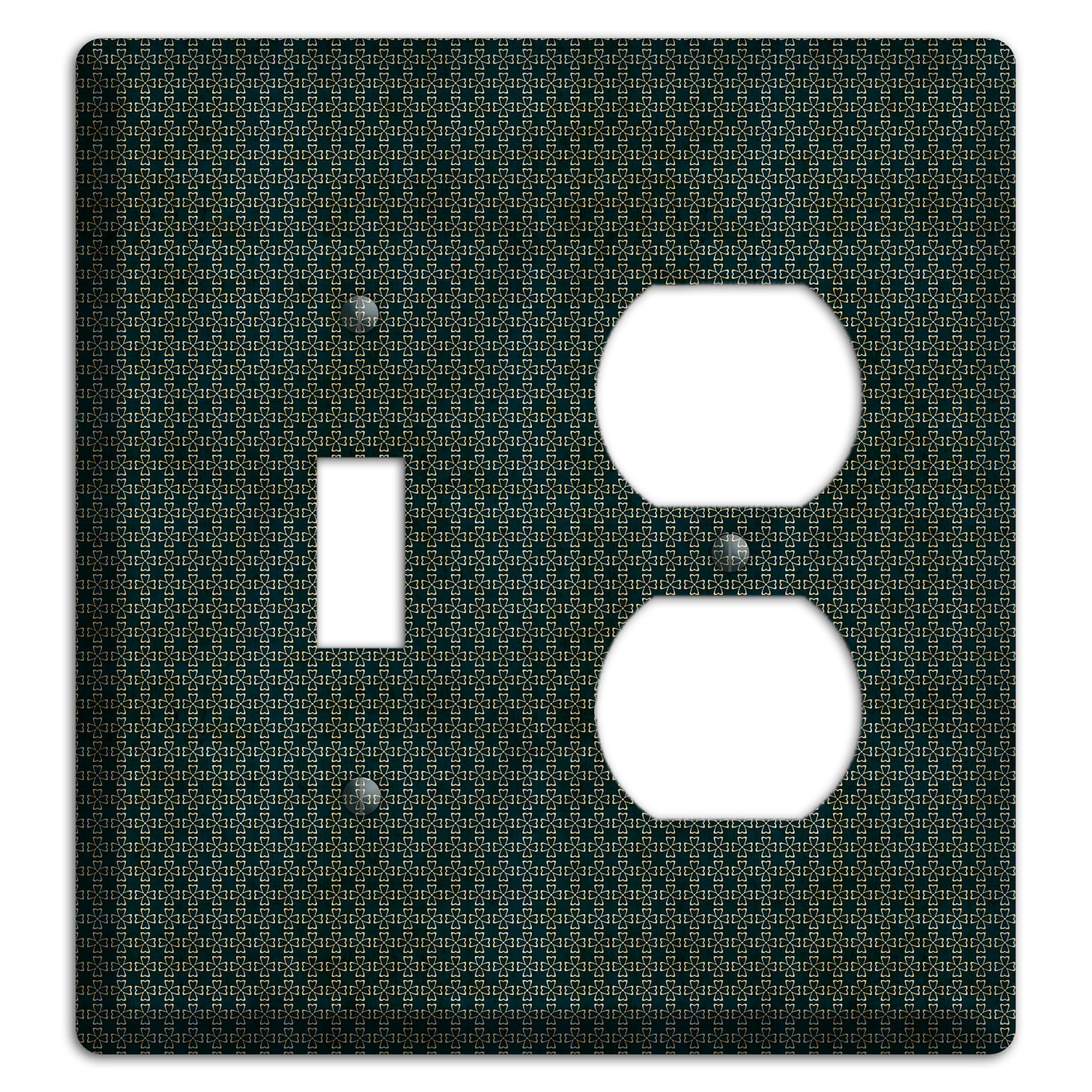 Dark Green Grunge Tiny Arabesque Toggle / Duplex Wallplate