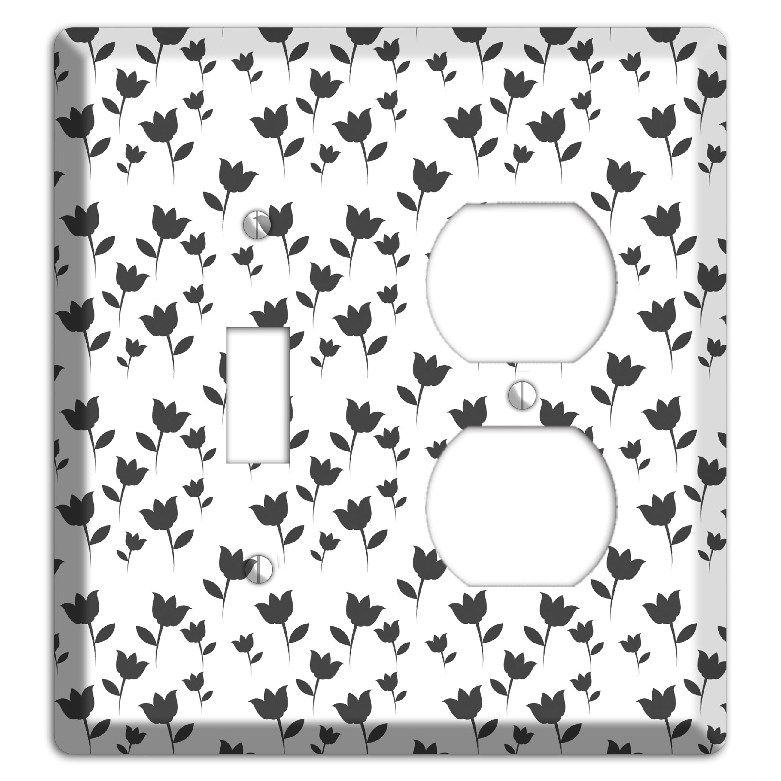 Black and White Tulips Toggle / Duplex Wallplate