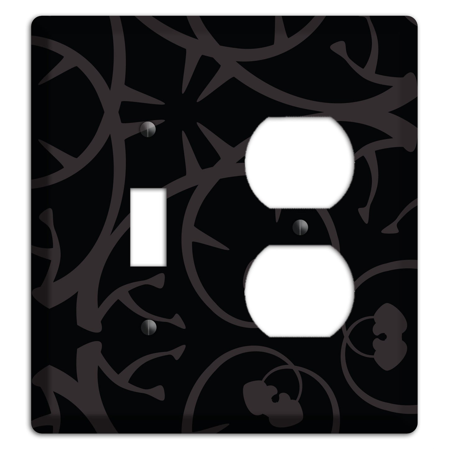 Black with Grey Abstract Swirl Toggle / Duplex Wallplate