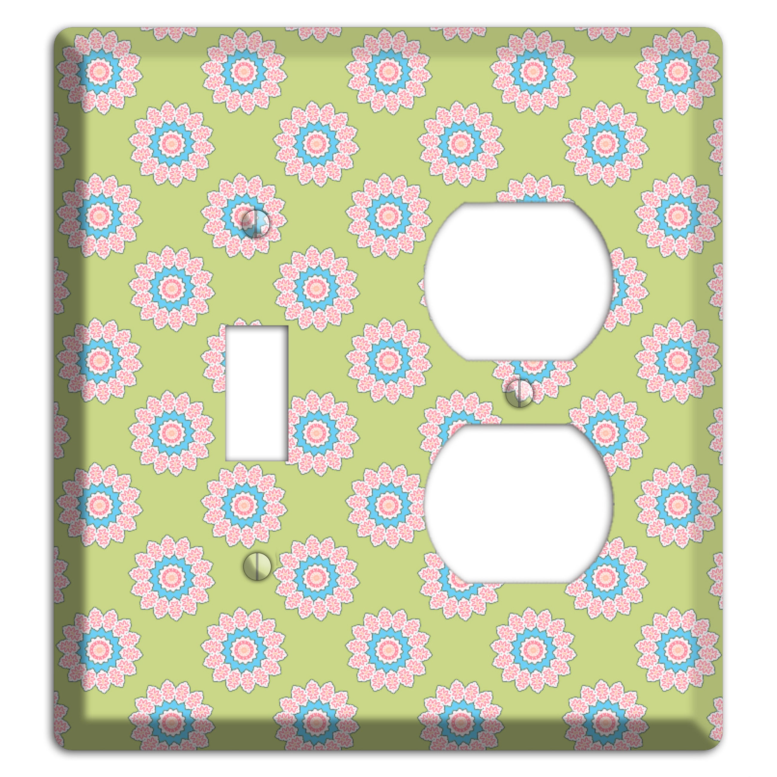 Lime with Suzani Dots Toggle / Duplex Wallplate
