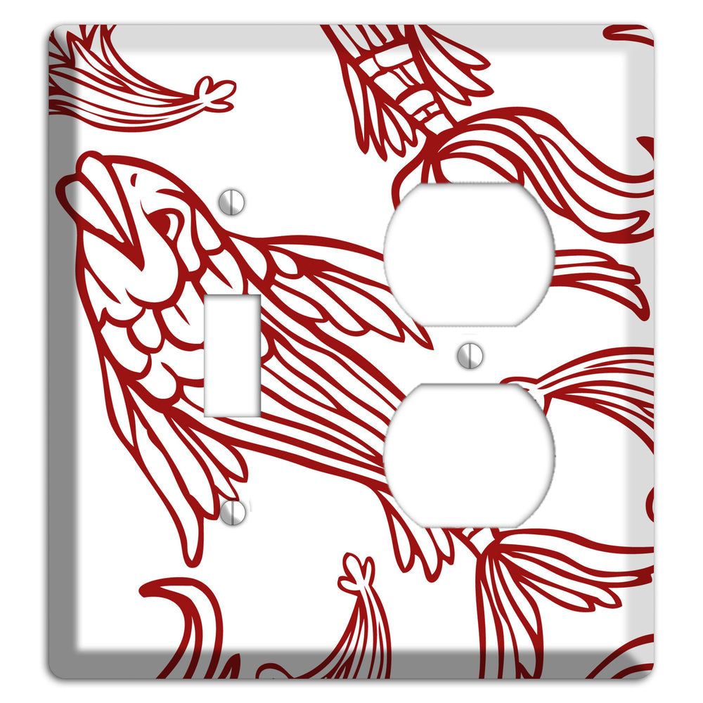 Red and White Koi Toggle / Duplex Wallplate