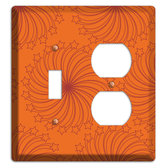 Multi Orange Star Swirl Toggle / Duplex Wallplate