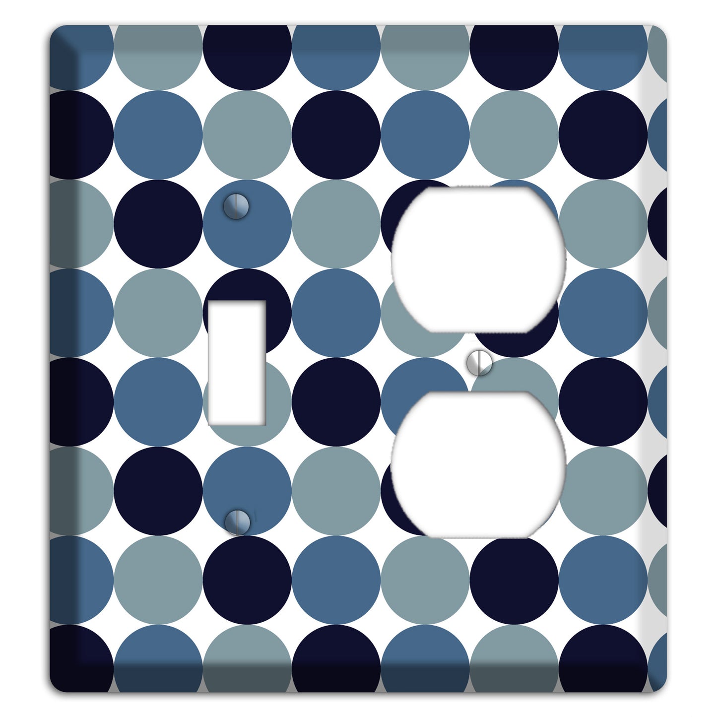 Multi Dusty Blue Tiled Dots Toggle / Duplex Wallplate