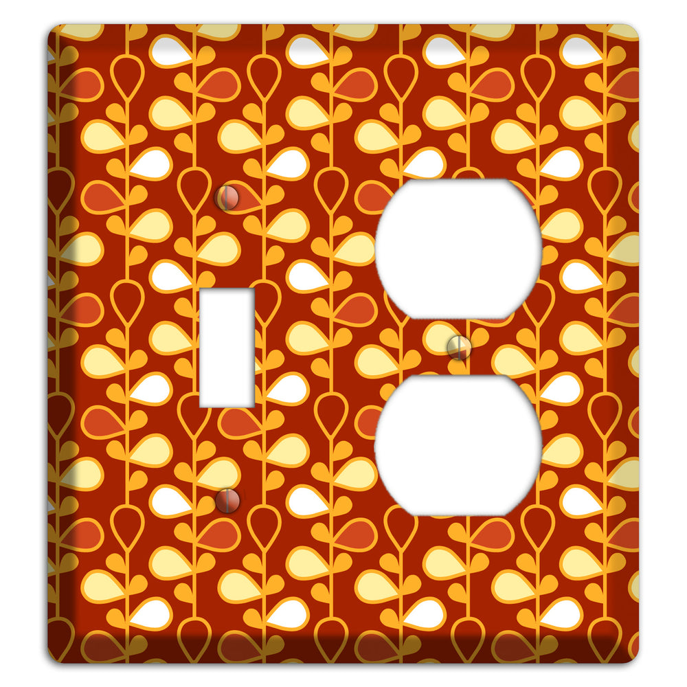 Red with Orange and Yellow Drop and Vine Toggle / Duplex Wallplate