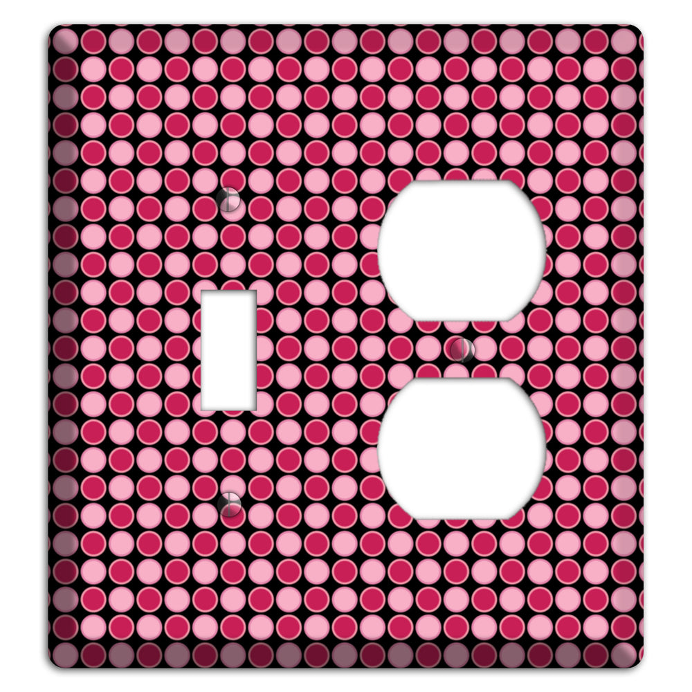 Fuschia and Pink Tiled Dots Toggle / Duplex Wallplate
