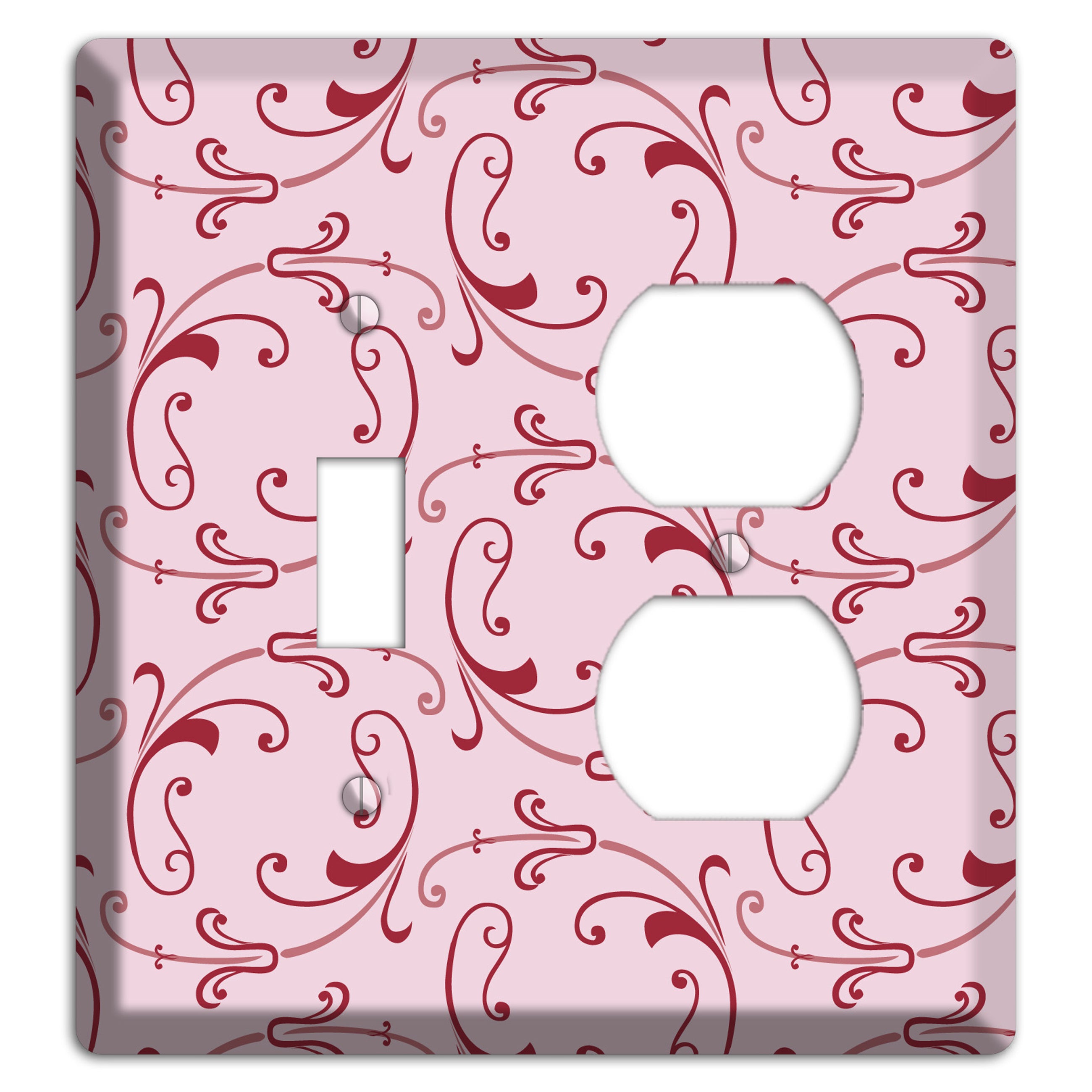 Pink Victorian Sprig Toggle / Duplex Wallplate
