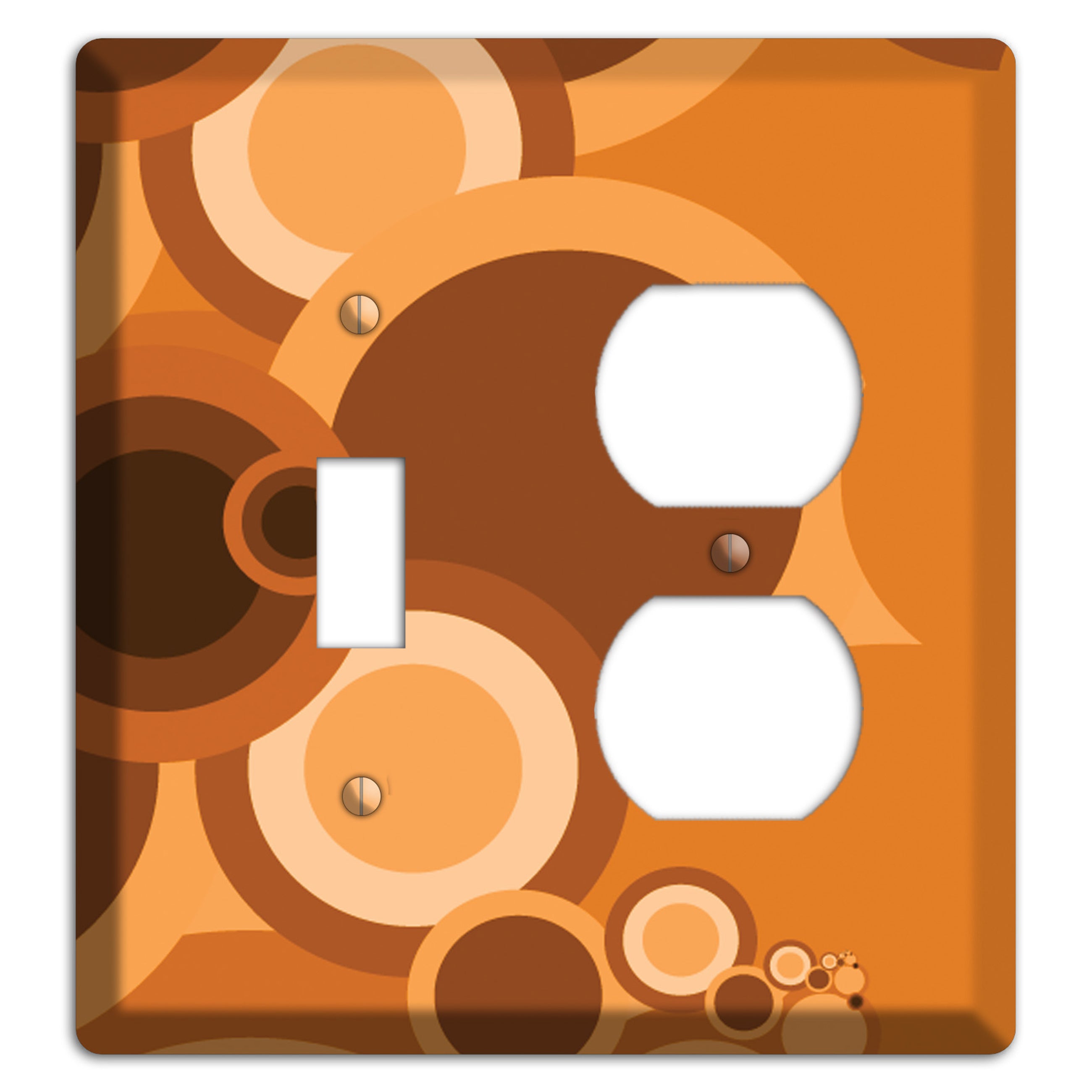 Burnt Orange Circles Toggle / Duplex Wallplate