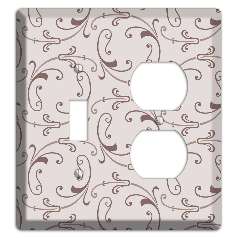 Mauve Victorian Sprig Toggle / Duplex Wallplate