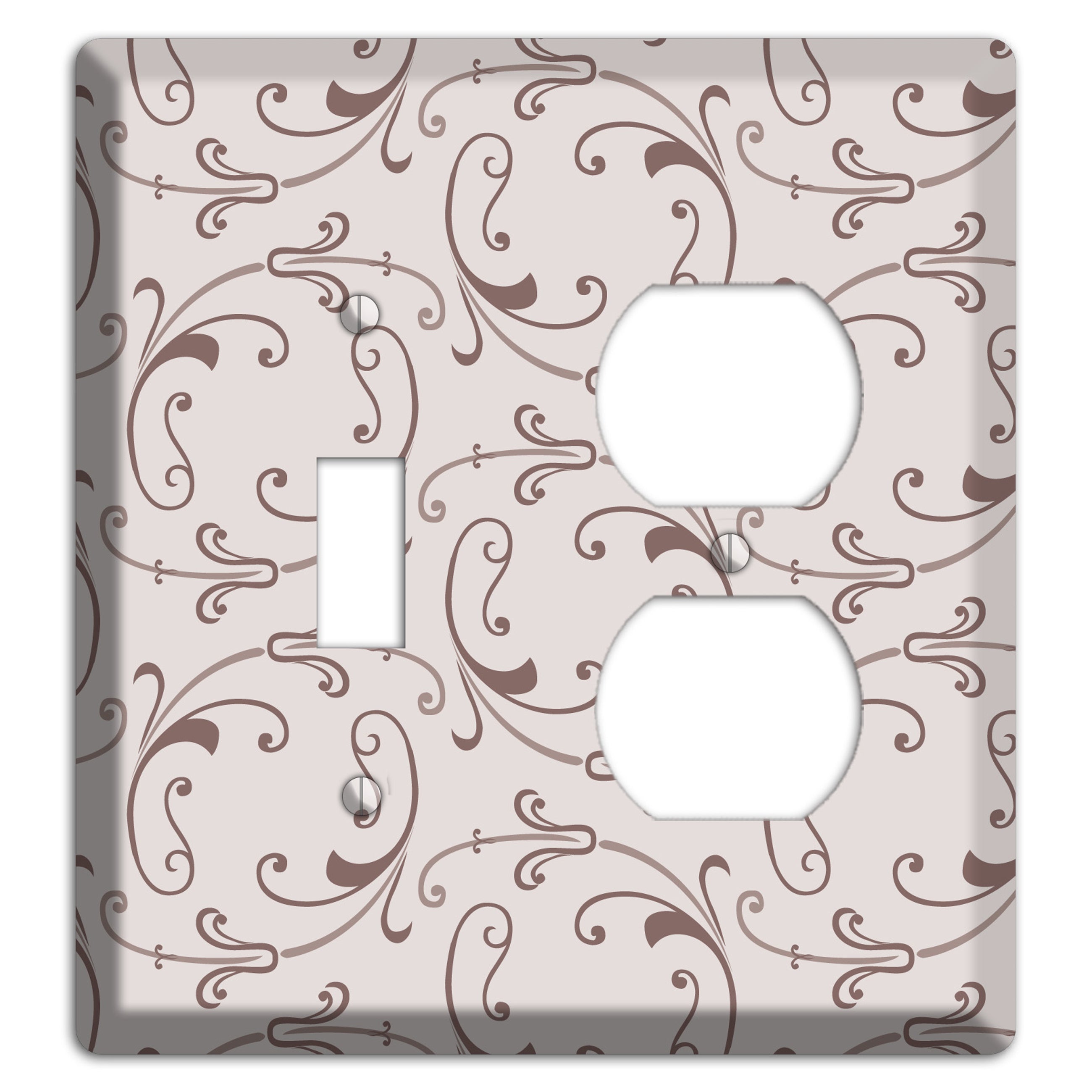 Mauve Victorian Sprig Toggle / Duplex Wallplate
