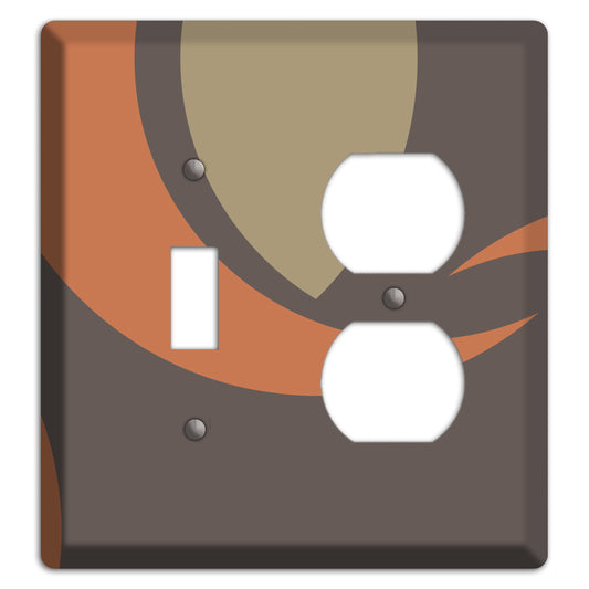Grey Beige and Orange Abstract Toggle / Duplex Wallplate