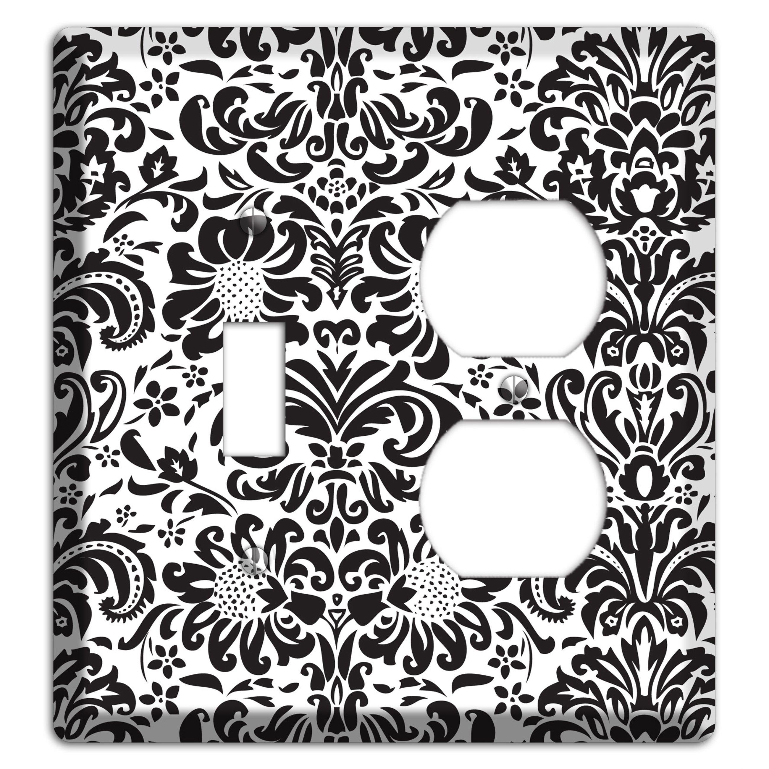 White with Black Toile Toggle / Duplex Wallplate