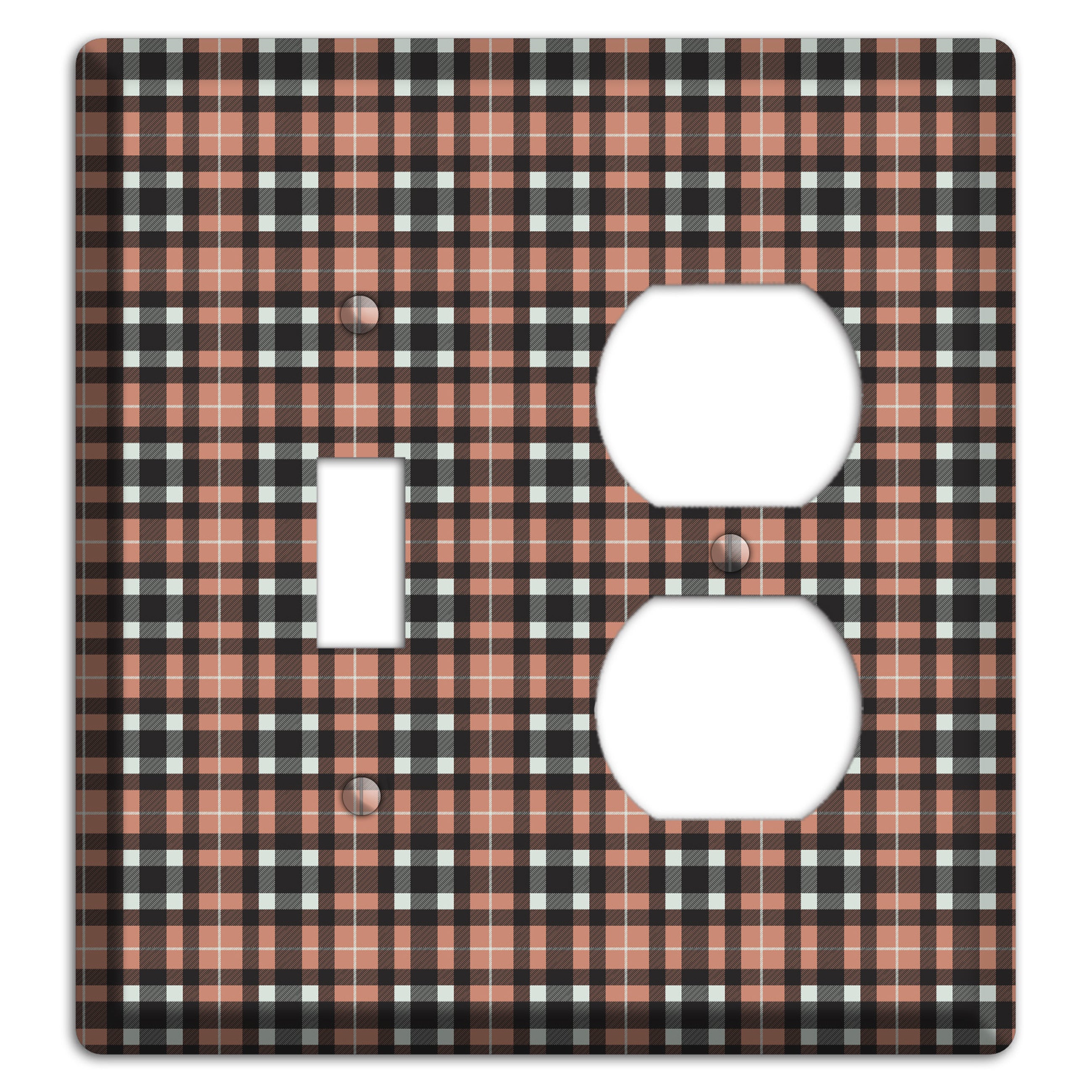 Light Brown Plaid Toggle / Duplex Wallplate