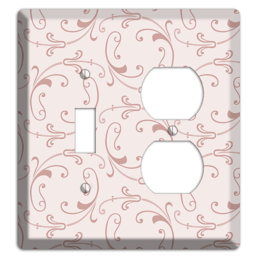 Dusty Rose Victorian Sprig Toggle / Duplex Wallplate