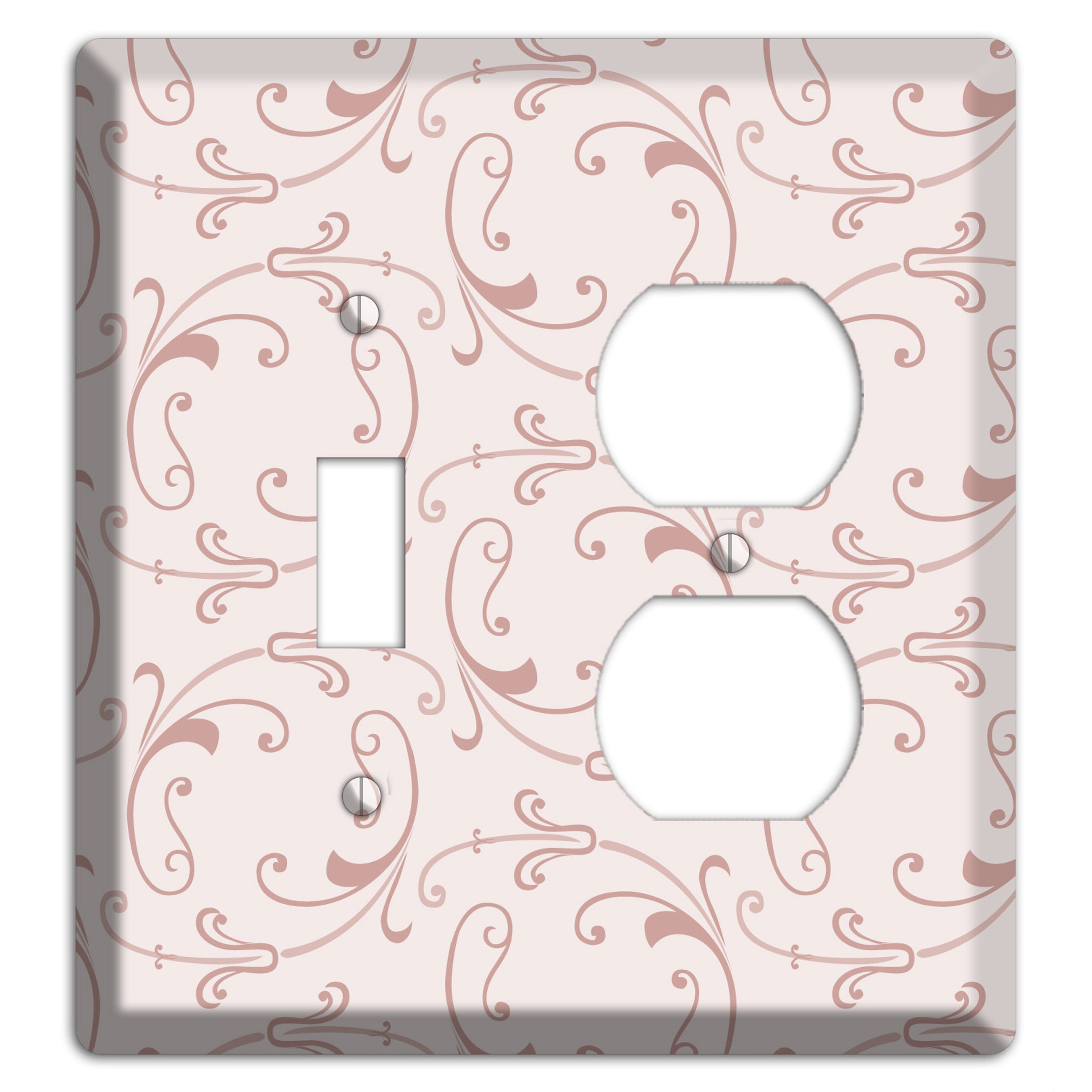 Dusty Rose Victorian Sprig Toggle / Duplex Wallplate