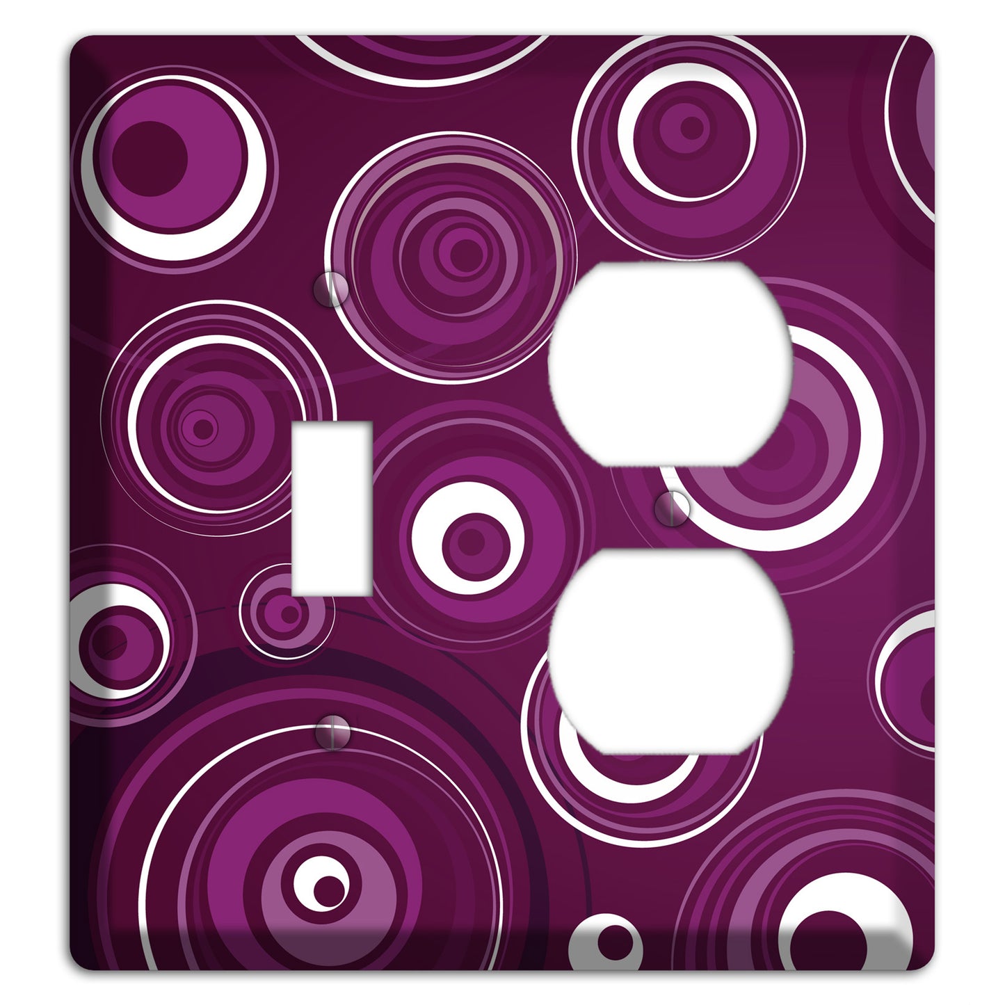 Purple Circles 2 Toggle / Duplex Wallplate