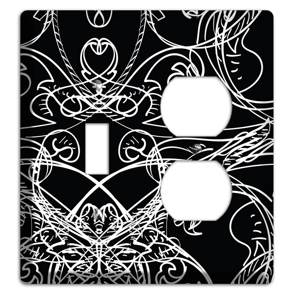 Black Deco Sketch Toggle / Duplex Wallplate