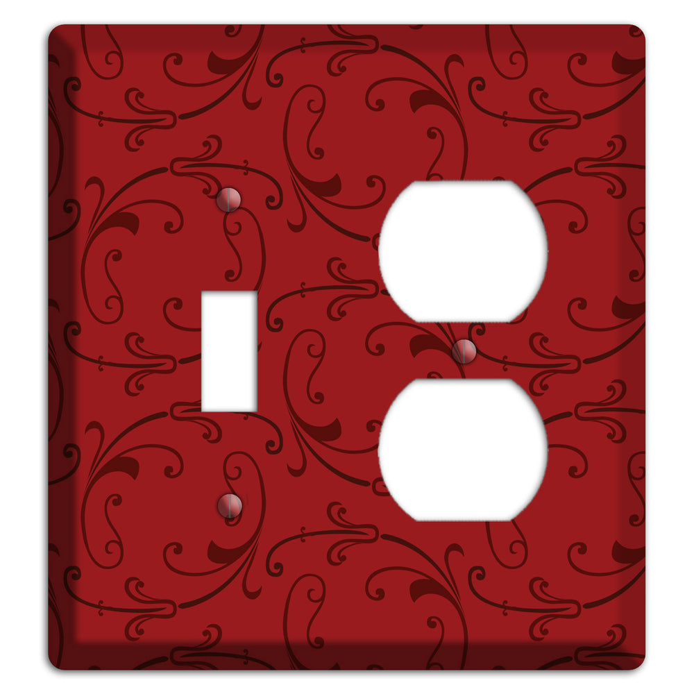 Red Victorian Sprig Toggle / Duplex Wallplate