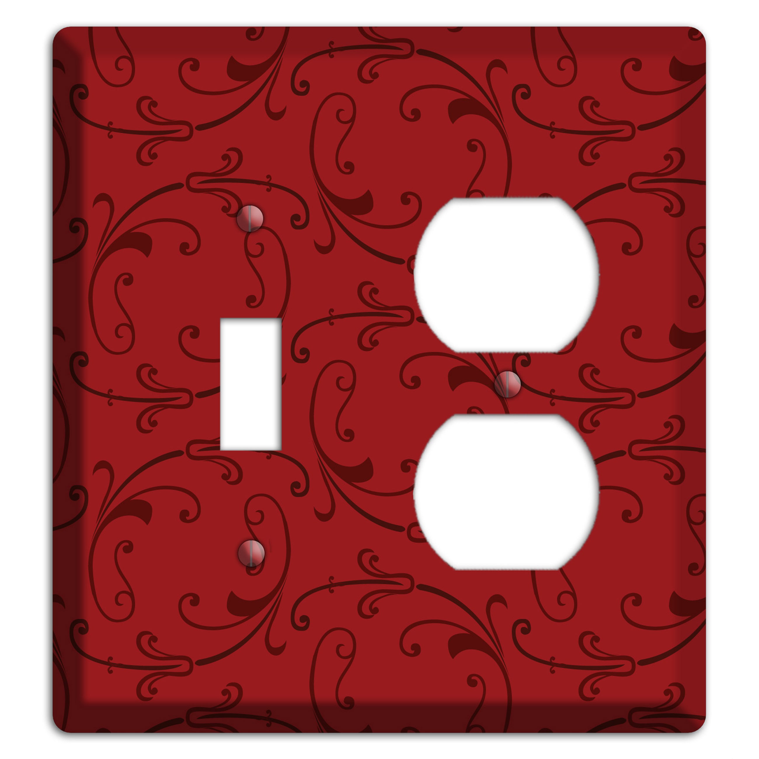 Red Victorian Sprig Toggle / Duplex Wallplate