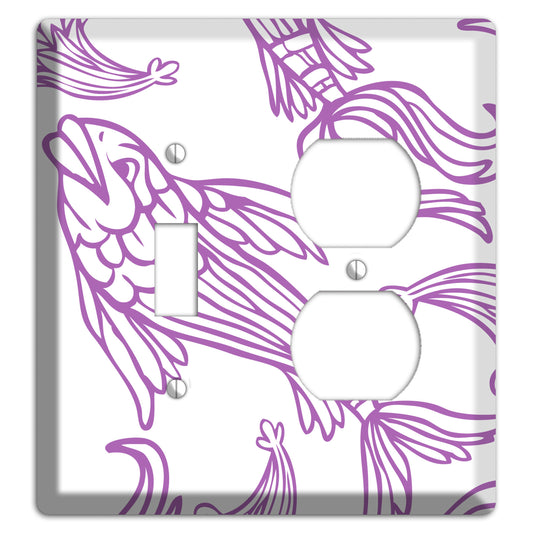 Purple and White Koi Toggle / Duplex Wallplate