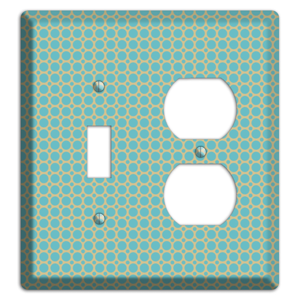 Dusty Blue Tiled Multi Small Dots Toggle / Duplex Wallplate