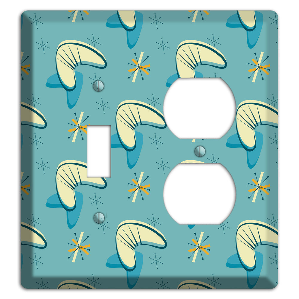 Yellow and Blue Boomerang Toggle / Duplex Wallplate