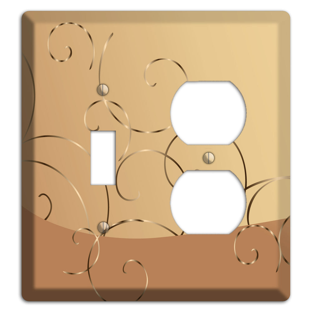 Light Brown and Beige Swirl Toggle / Duplex Wallplate