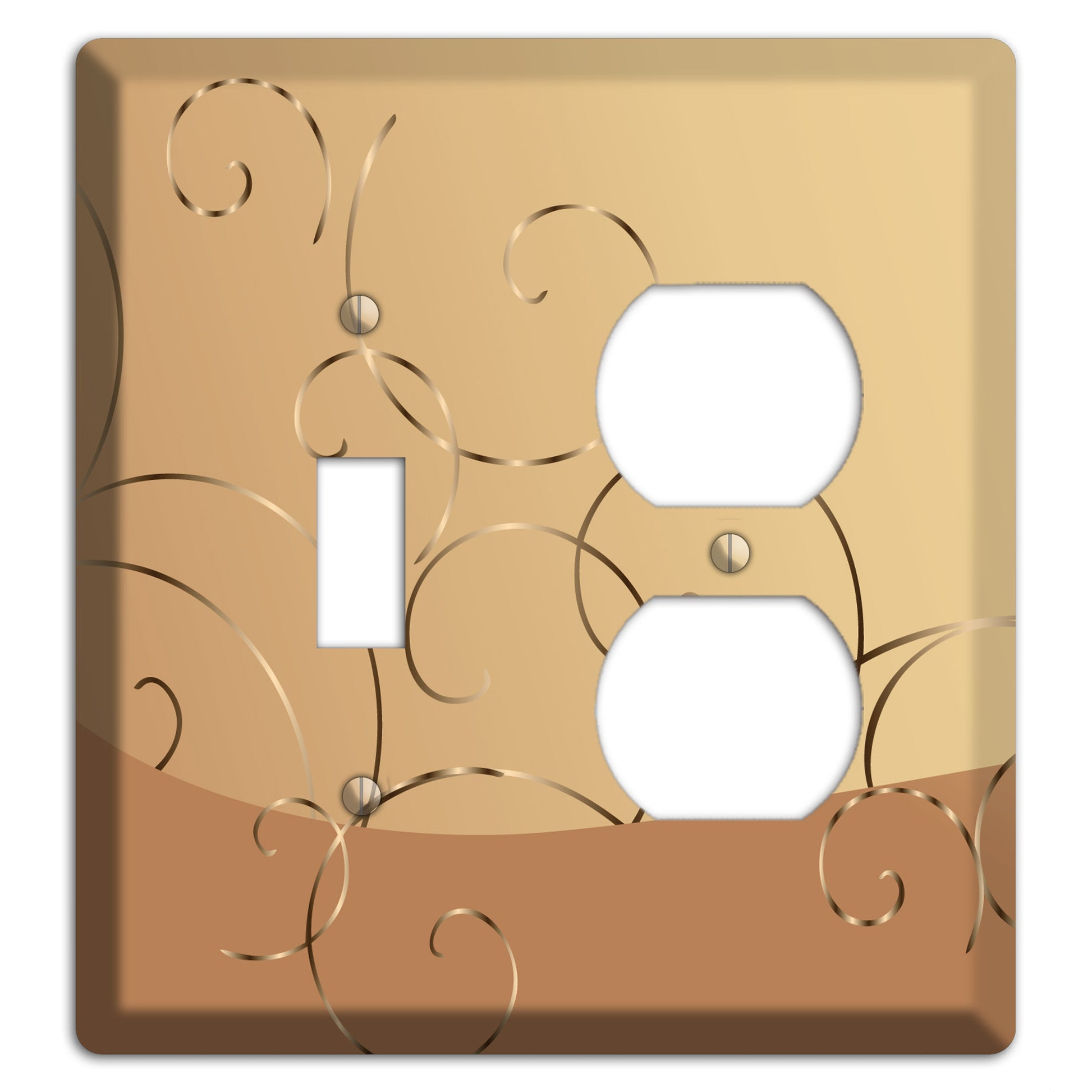 Light Brown and Beige Swirl Toggle / Duplex Wallplate