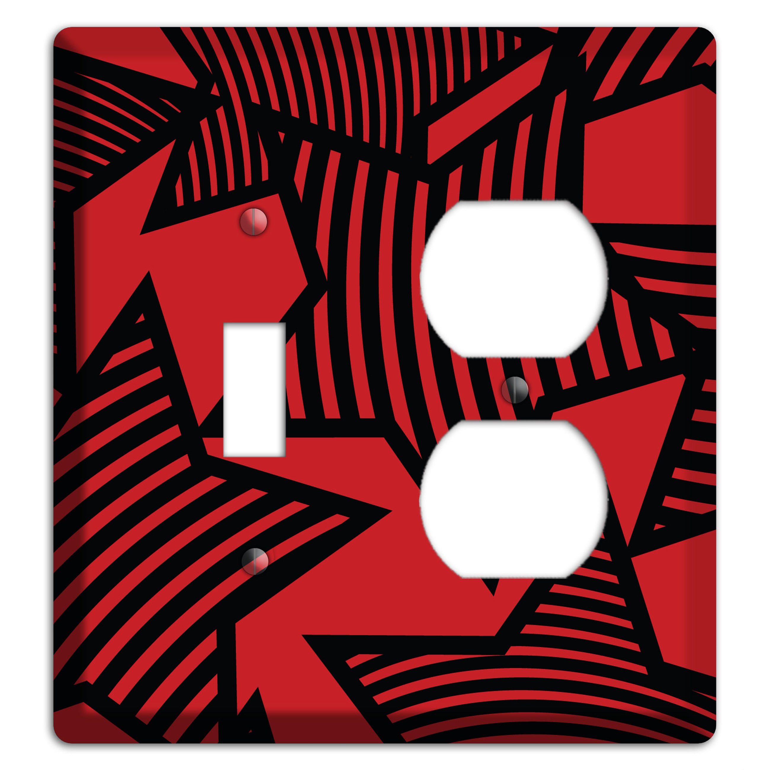 Red with Large Black Stars Toggle / Duplex Wallplate