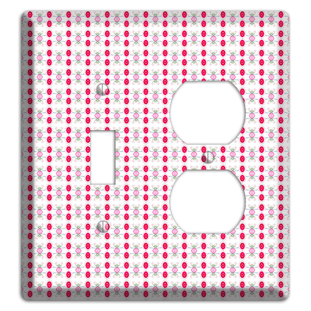 Multi Pink Cartouche Toggle / Duplex Wallplate